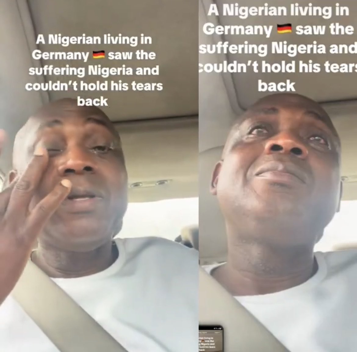 A Germany-Based Nigerian Crying Seeing How Nigerians Are Suffering (Video)